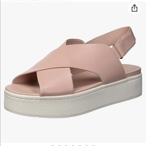 VINCE Weslan Leather Platform Slingback Sandal